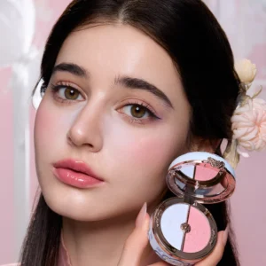 Butterfly Cloud Collar Rouge Box Highlighting & Blush Duo Powder - 图片 14